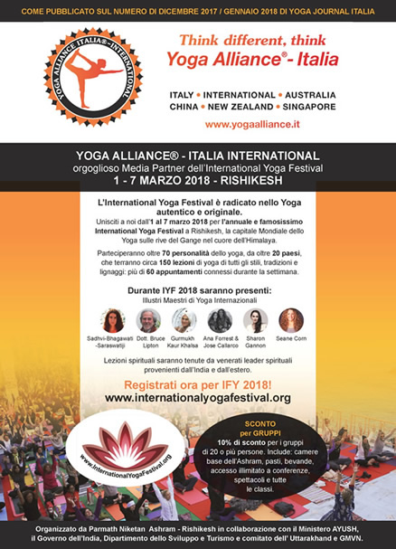 Yoga Alliance® Partnership IYF - Rishikesh 2018